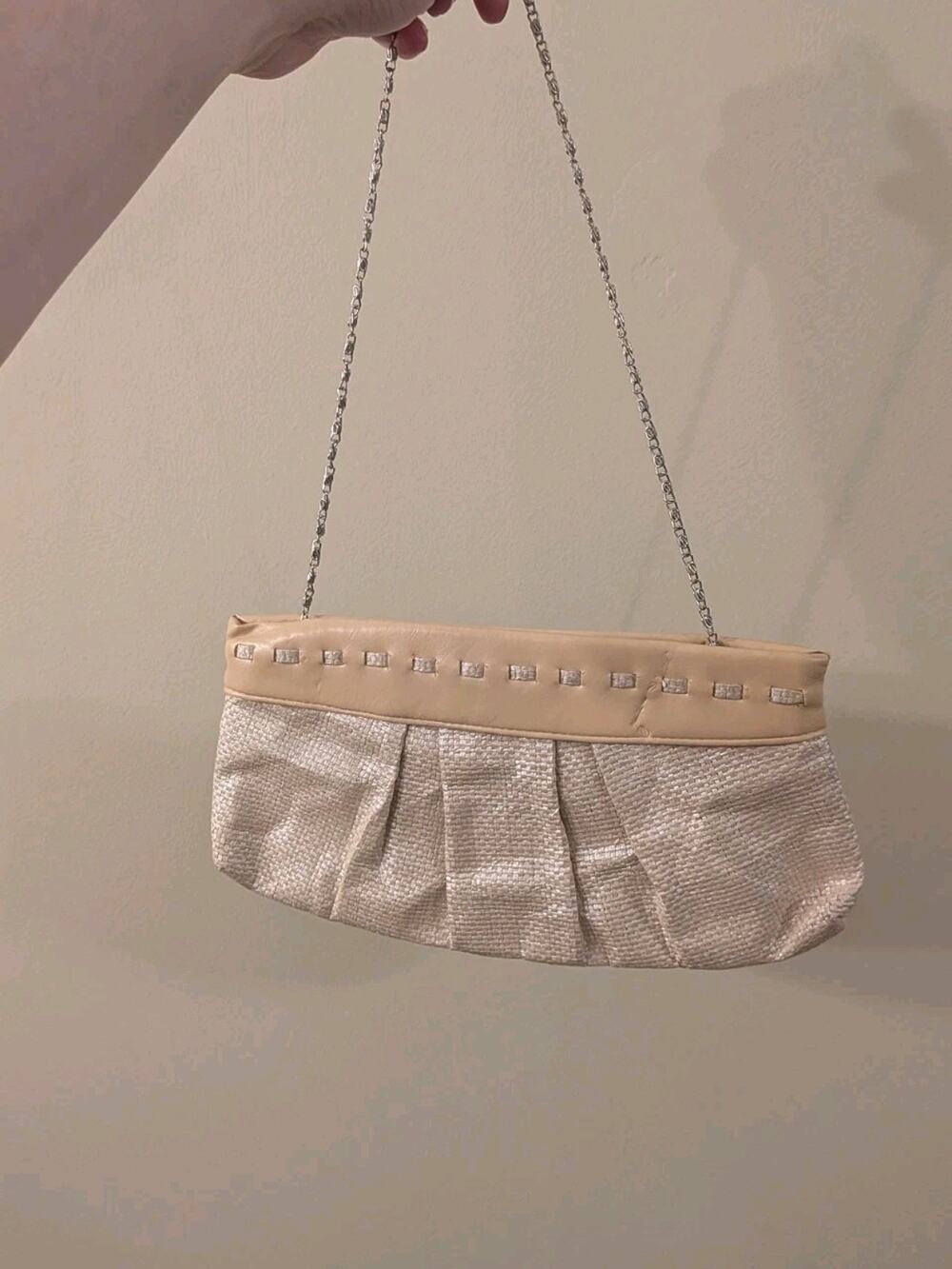 NWT Bijoux Terner Chic 90s Clutch Light Pin Bag With Silver Chain Handbag